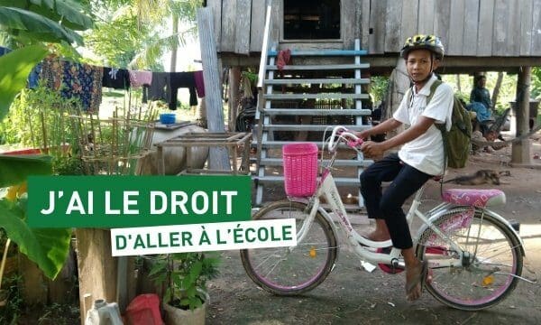 Un vélo pour aller à l’école au Cambodge