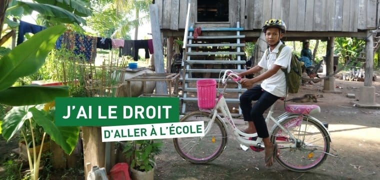 Un vélo pour aller à l’école au Cambodge